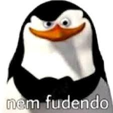 imagem editada do personagem Capitão, do filme Os Pinguins De Madagascar, com texto dizendo Nem Fudendo